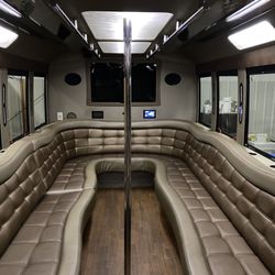 Top Shelf Bus Service - Interior of 25 passenger limo bus