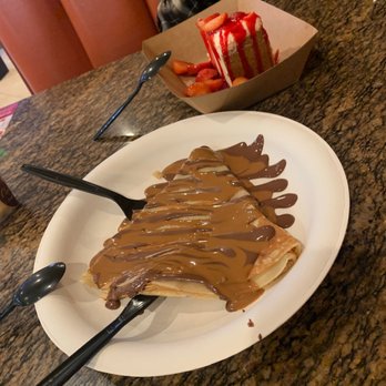 Choco Fruit - Nat Nutella Classic Crepe and Lotus Crepe. Stawberry cheesecake. Vanilla ice cream. - Creperies Near Me - Anaheim, California