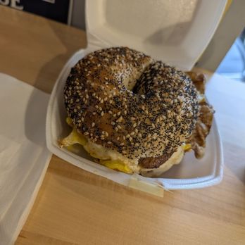 SPoT! - Italian sausage and egg bagel - Bagels Near Me - Norwood, Massachusetts