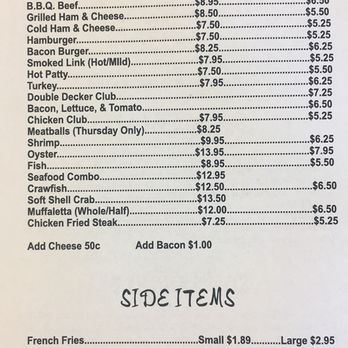 Frisco Deli - a menu for sandwiches and po boys - Sandwiches Near Me - La Place, Louisiana