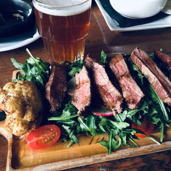 Six Acres - Seared Bison Steak Salad w/ Truffle oil Vinaigrette - Pubs Near Me - Vancouver, British Columbia Six Acres - Seared Bison Steak Salad w/ Truffle oil Vinaigrette - Pubs Near Me - Vancouver, British Columbia