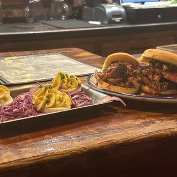 Dinosaur Bar-B-Que - Deviled Eggs 3 Sliders - Barbeque Near Me - New York, New York