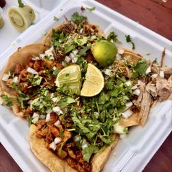 2 - al pastor tacos 1 - Barbacoa 1 - carnitas