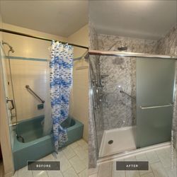 Luxury Bath NJPA - Tub to Shower Conversion with Obscure shower glass door