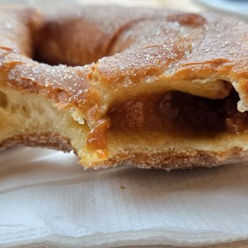 Magnifico Coffee Roasters - inside of churro donut with a caramel like filling - Coffee & Tea Near Me - Chicago, Illinois