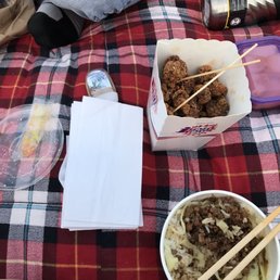 Taiwanese popcorn chicken and the ground pork with egg Taiwanese popcorn chicken and the ground pork with egg