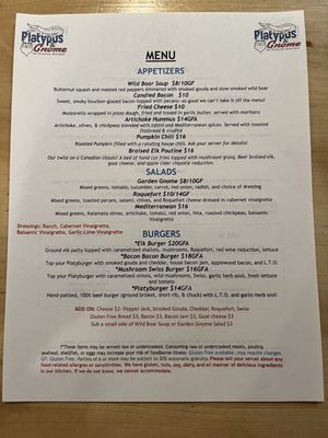Menu photo 4 Platypus and Gnome Wilmington, NC Menu photo 4 Platypus and Gnome Wilmington, NC