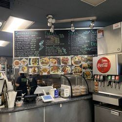 Souvlaki's Greek Skewers - Counter and menu