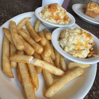 Johnny B’s Grillhouse - Side plate double Mac and cheese and fries - Breakfast & Brunch Near Me - Winston-Salem, North Carolina