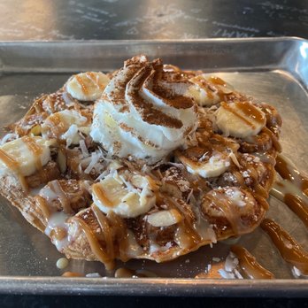 Rooted - The Crunch Monkey waffle! - Coffee & Tea Near Me - Lakeland, Florida Rooted - The Crunch Monkey waffle! - Coffee & Tea Near Me - Lakeland, Florida
