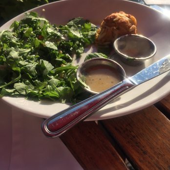 Phillips Seafood - Crab cake salad. Smallest crab cake ever. $30 - Seafood Near Me - Baltimore, Maryland Phillips Seafood - Crab cake salad. Smallest crab cake ever. $30 - Seafood Near Me - Baltimore, Maryland