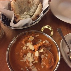Annapurna Indian Restaurant - Spicy butter chicken and spinach and cheese naan