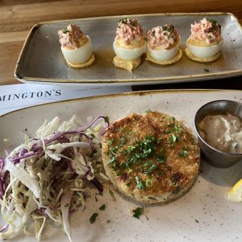 Remington's - Lobster deviled eggs and crab cake - both were amazing - American Near Me - Chicago, Illinois Remington's - Lobster deviled eggs and crab cake - both were amazing - American Near Me - Chicago, Illinois