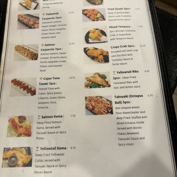 Hinata Sushi  - Menu as of 5/12/2025 (5/12) - Sushi Bars Near Me - Lemon Grove, California