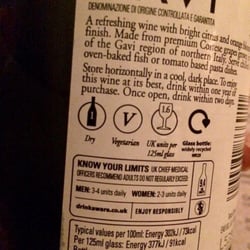 Tesco - Love that Tesco are labelling which of their wines are Vegetarian...PS the Gavi's awesome!