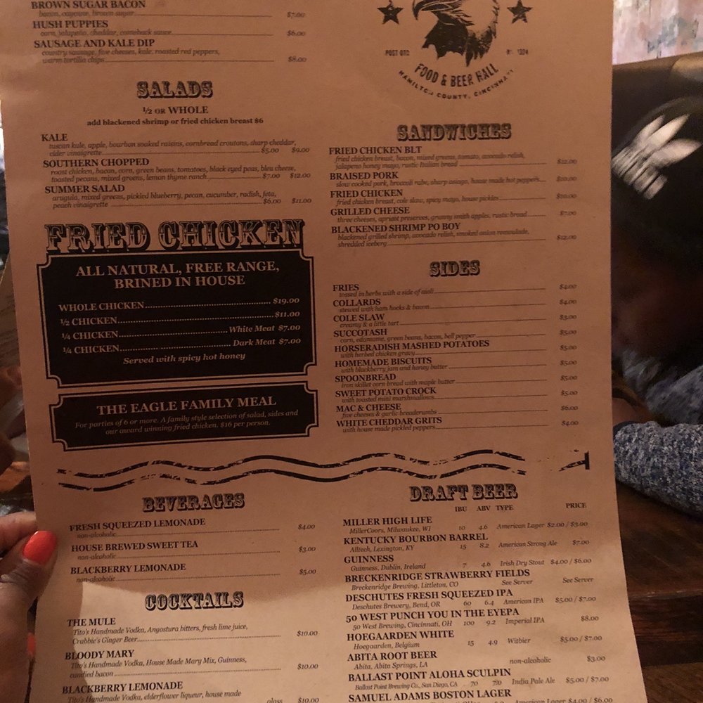 The Eagle OTR - Menu Front - American Near Me - Cincinnati, Ohio The Eagle OTR - Menu Front - American Near Me - Cincinnati, Ohio