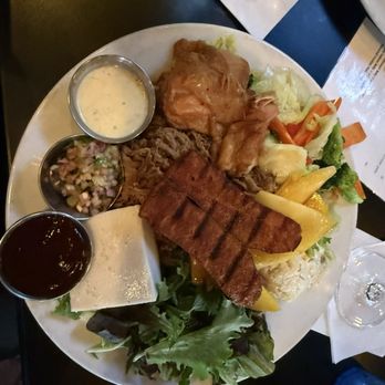 Hapa J's - Luau Plate with sautéed veggies, Mac salad & greens - Hawaiian Near Me - San Clemente, California Hapa J's - Luau Plate with sautéed veggies, Mac salad & greens - Hawaiian Near Me - San Clemente, California