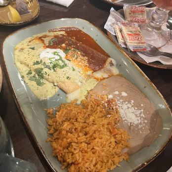 1882 Cantina - Chicken enchiladas, half and half red and green sauce - Mexican Near Me - Temecula, California