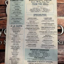 Breakfast menu