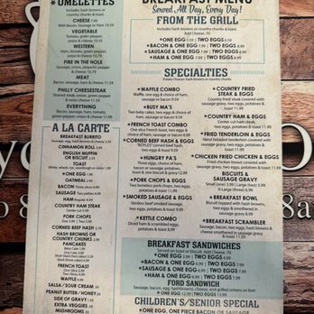 Ma & Pa's Kettle - Breakfast menu - Breakfast & Brunch Near Me - Kansas City, Missouri