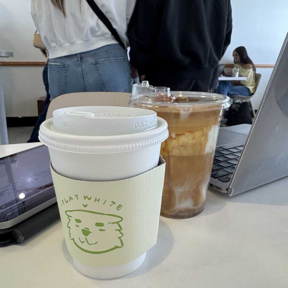 Flat White Coffee - Hot unsweetened almond milk matcha, einspanner latte - Cafes Near Me - Cypress, California