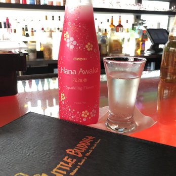 Little Buddha - Must try if you haven't- Hana Awaka cold fruity sparkling sake! - Sushi Bars Near Me - West Nyack, New York
