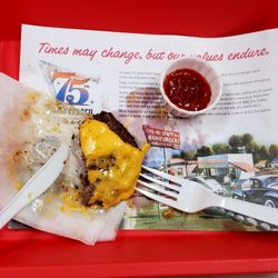 In-N-Out Burger - A Flying Dutchman: Two patties, two slices of cheese. Forgot to take a photo first!