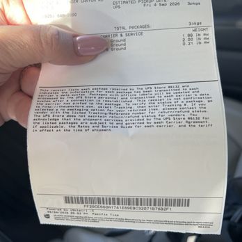 The UPS Store - My receipt organized in a way that I could never figure out on my own if you looked at the way, my packages were brought in lol - Shipping Centers Near Me - San Ramon, California