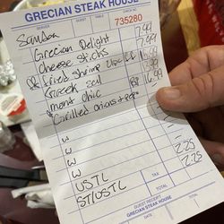 Grecian Steak House - $14 salad.