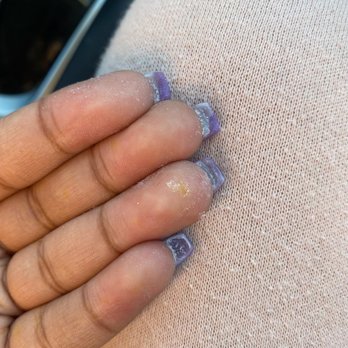 Nail Ganic - My daughter's nails which were not shaped coffin and her real nails also drilled down into the acrylic - Nail Salons Near Me - Pearland, Texas Nail Ganic - My daughter's nails which were not shaped coffin and her real nails also drilled down into the acrylic - Nail Salons Near Me - Pearland, Texas
