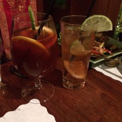 My Thai Restaurant - Thai lemon iced tea on the left and a LLB