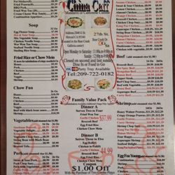 China Caff - Menu back - June 2024