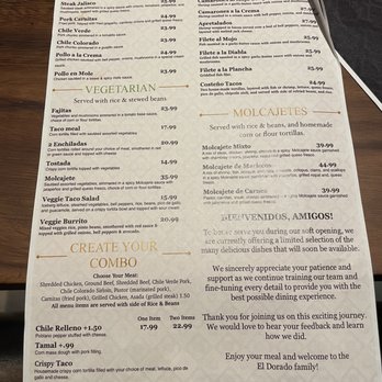 El Dorado - Menu - New Mexican Cuisine Near Me - Dublin, California