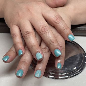 Euro Nails Spa - Blue Mermaid Nails with their NEW polish colors! - Nail Salons Near Me - Riverside, California
