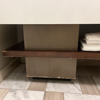 Caesars Palace - Chipped wood in bathroom cabinet - Hotels Near Me - Las Vegas, Nevada Caesars Palace - Chipped wood in bathroom cabinet - Hotels Near Me - Las Vegas, Nevada