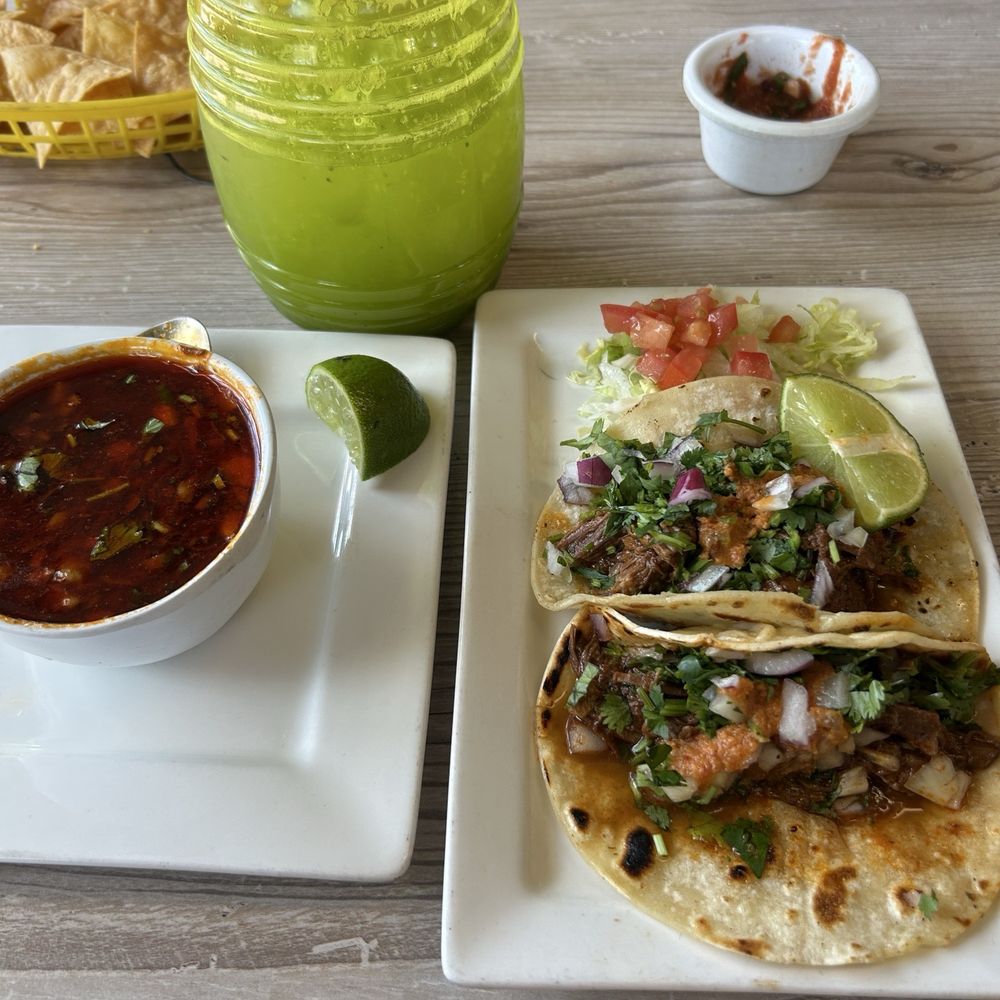 Birria tacos w/ consome & Cucumber lime agua Fresca Birria tacos w/ consome & Cucumber lime agua Fresca