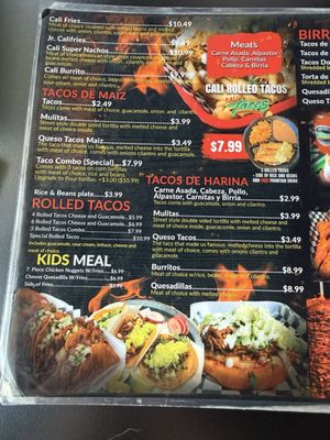 Menu photo 1 CaliTacos Restaurant Gilbert, AZ Menu photo 1 CaliTacos Restaurant Gilbert, AZ