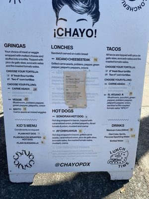 Menu photo 1 Chayo Portland, OR
