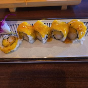 Kamiya Sushi - 13. Sweet Mango Roll only 1/2 a roll - Sushi Bars Near Me - Fulshear, Texas Kamiya Sushi - 13. Sweet Mango Roll only 1/2 a roll - Sushi Bars Near Me - Fulshear, Texas