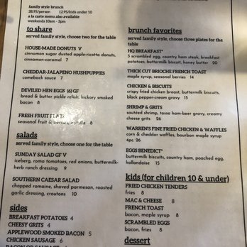 Hen Quarter - Brunch Menu - Southern Near Me - Alexandria, Virginia