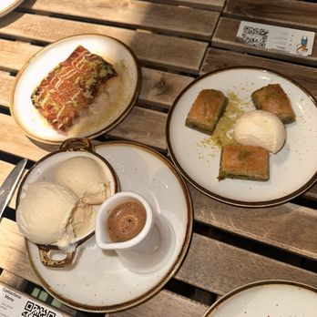 Lokma - Baklava , coffee with ice cream and tres leche - Mediterranean Near Me - San Francisco, California