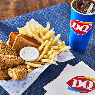 Photo of Dairy Queen Grill & Chill - Mooresville, IN, US. fried chicken, fries and a drink