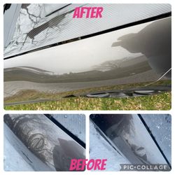 Classic Auto Refinishing - Dented fender.
