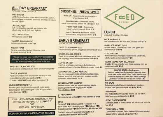Menu photo 3 FRED Eatery Aldgate, SA