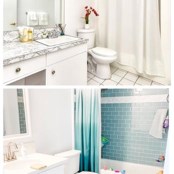 Maika'i Cabinet & Stone - Before/after of one of the bathroom - General Contractors Near Me - Aiea, Hawaii Maika'i Cabinet & Stone - Before/after of one of the bathroom - General Contractors Near Me - Aiea, Hawaii