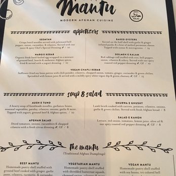 The Mantu - Starters menu - Afghan Near Me - Richmond, Virginia The Mantu - Starters menu - Afghan Near Me - Richmond, Virginia