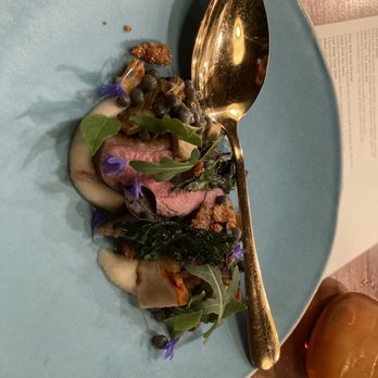 Langbaan - Yum Ped Yang - Pekin duck, sunchoke, baby artichoke, mushroom, cous cous - Thai Near Me - Portland, Oregon Langbaan - Yum Ped Yang - Pekin duck, sunchoke, baby artichoke, mushroom, cous cous - Thai Near Me - Portland, Oregon