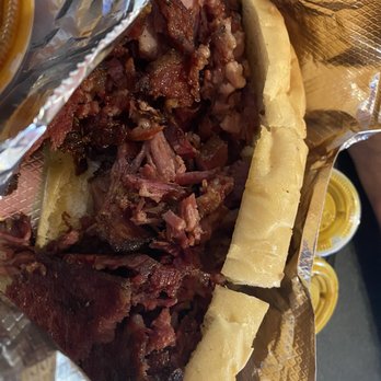 Rebel BBQ - The pastrami. Order this!!! Top it with their mustard and with some peppercinis. You will not be disappointed - Barbeque Near Me - Blythe, California