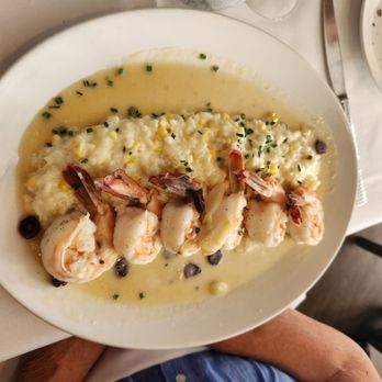 Varka Estiatorio - Greek Shrimp Scampi with black olives and corn risotto... - Greek Near Me - Ramsey, New Jersey Varka Estiatorio - Greek Shrimp Scampi with black olives and corn risotto... - Greek Near Me - Ramsey, New Jersey