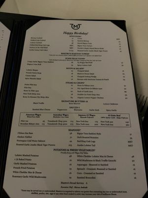 Menu photo 2 Mastro's Steakhouse Stateline, NV Menu photo 2 Mastro's Steakhouse Stateline, NV